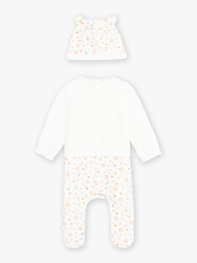 Бебешки комплект от плюшен ромпър и шапка DEDINA 