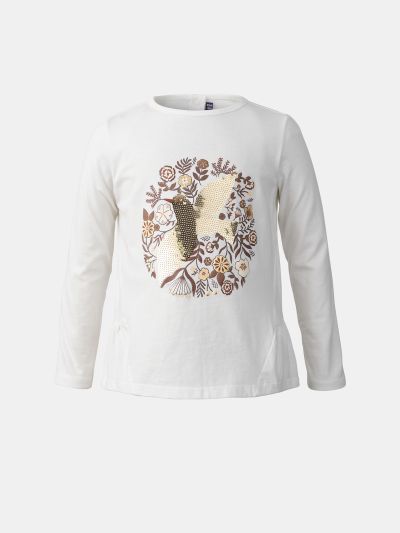 БЛУЗА ОТ ПАМУК С ПАЙЕТИ ЗА МОМИЧЕ  LILIBETTE 