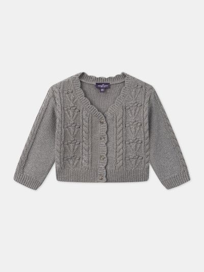 ЖИЛЕТКА  С РЕЛЕФНО ПЛЕТИВО ЗА БЕБЕ МОМИЧЕ LANADIA 