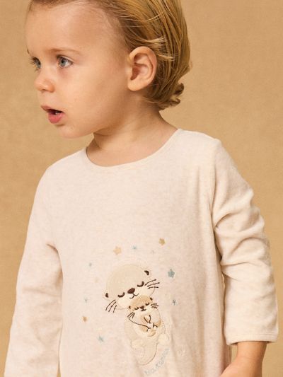 ПЛЮШЕН РОМПЪР С МОТИВ ЗА БЕБЕ МОМЧЕ   MEDOUDOU