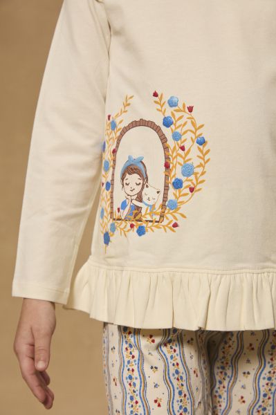 ДЕТСКА  ПИЖАМА ОТ ПАМУК С ДЕСЕН  MUIMOLETTE 