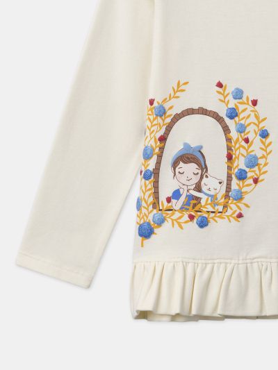 ДЕТСКА  ПИЖАМА ОТ ПАМУК С ДЕСЕН  MUIMOLETTE 