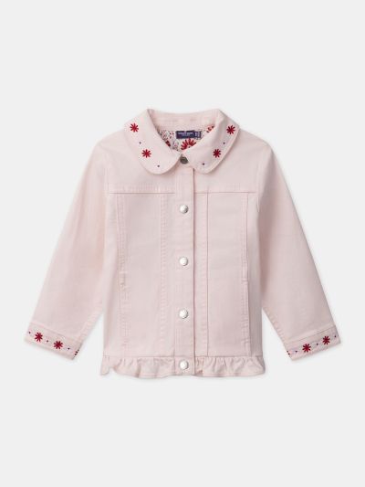 ДЪНКОВО ЯКЕ С ФЛОРАЛНА БРОДЕРИЯ  ЗА МОМИЧЕ MOJACKETTE 