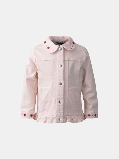 ДЪНКОВО ЯКЕ С ФЛОРАЛНА БРОДЕРИЯ  ЗА МОМИЧЕ MOJACKETTE 