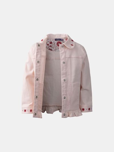 ДЪНКОВО ЯКЕ С ФЛОРАЛНА БРОДЕРИЯ  ЗА МОМИЧЕ MOJACKETTE 