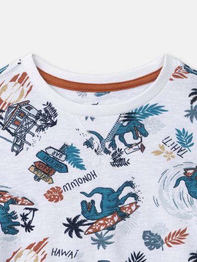 ДЕТСКА ПИЖАМА ОТ ПАМУК С ДЕСЕН DINO  ЗА МОМЧЕ MUIBAGE 